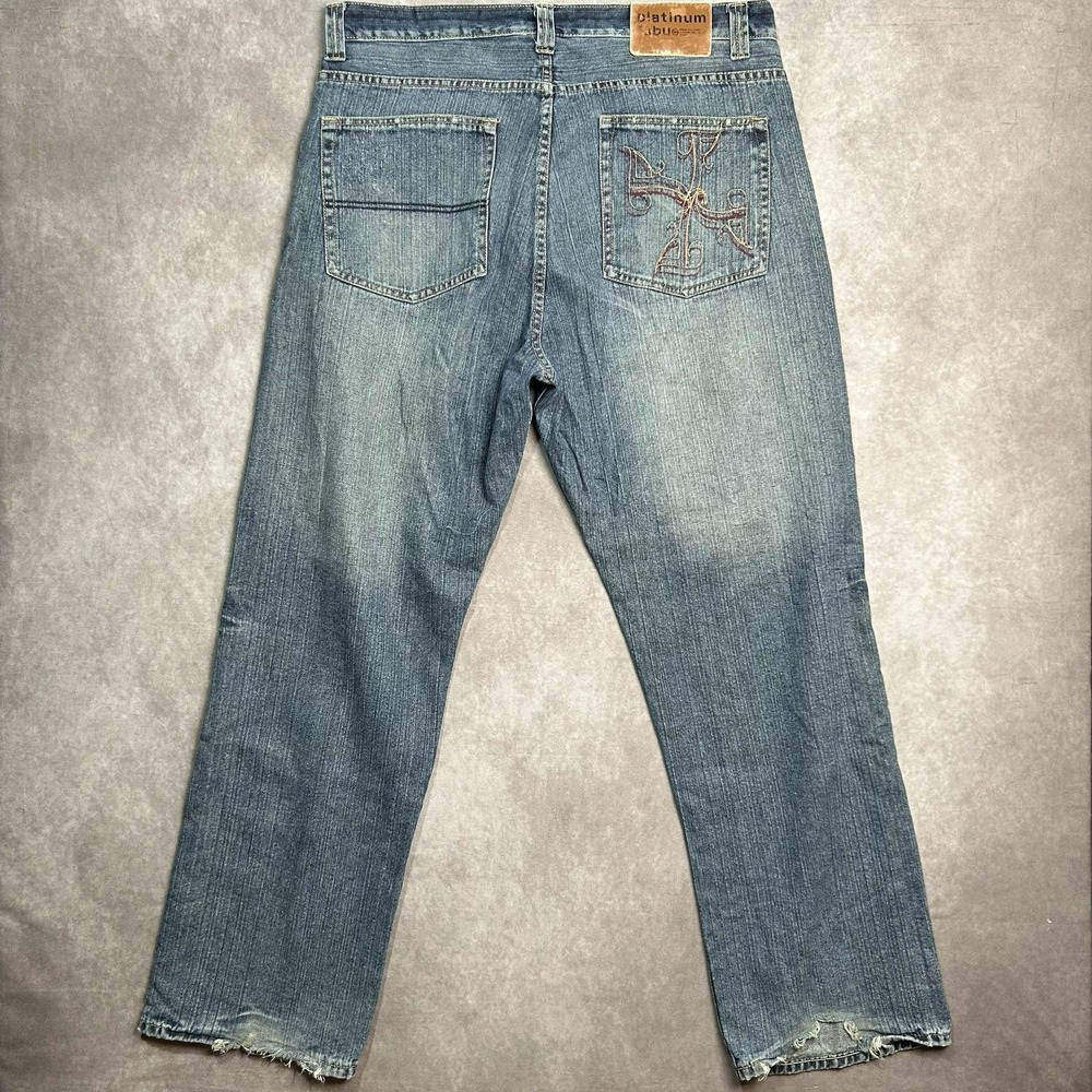 FUBU Platinum Men's 38 X 34 Blue Baggy/Loose Fit Denim Jeans Y2K Hip Hop